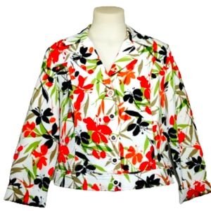 Requirements Button Down Floral Jacket Sz 16